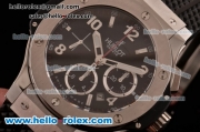 Hublot Big Bang Chrono Clone HUB4100 Automatic Steel Case with Black Rubber Strap Black Dial