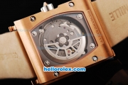 Richard Mille RM016 Rose Gold Case with Rose Gold Roman Markers and Black Leather Strap