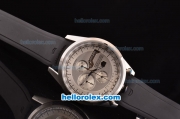 Tag Heuer Mikrogirder 2000 Chronograph Miyota Quartz Steel Case with Silver Dial and Black Rubber Strap