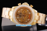 Rolex Daytona Chronograph Automatic Full Gold with Diamond Bezel and Khaki Dial