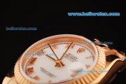 Rolex Datejust Automatic Movement Full Rose Gold with ETA Case and White Dial
