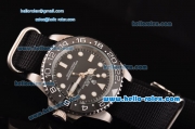 Rolex GMT Master II Asia 2813 Automatic Steel Case Ceramic Bezel with Black Nylon Strap Black Dial White Markers