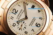 Panerai Luminor Marina Pam 051 Automatic Movement Rose Gold Case with White Dial and Black Arabic Numerals - Large Size