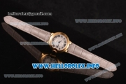 Cartier Ballon Bleu De Medium Asia 4813 Automatic Yellow Gold Case with Sliver Dial and Grey Leather strap