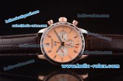 Chopard Chronometer Automatic Rose Gold Case with Orange Dial and Brown Leather Strap