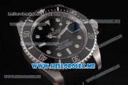 Rolex Submariner Swiss ETA 2836 Automatic Steel Case with Black Dial and Black Rubber Strap Dot Markers