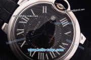 Cartier ballon bleu de Automatic Steel Case with Black Dial and Black Leather Strap-ETA Coating