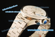 Tag Heuer Carrera Chronograph Miyota Quartz Movement Full Steel with Silver Dial and Stick Markers-7750 Coating