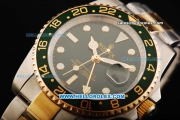 Rolex GMT Master II Swiss ETA 2836 Automatic Movement Steel Case with Green Dial/Bezel and Two Tone Strap