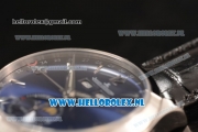 Jaeger-LECoultre Master Calendar 9015 Auto Steel Case with Blue Dial and Black Leather Strap