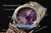 Rolex Datejust 31 Steel 2836 Auto With Steel Bracelet Purple Dial Roman