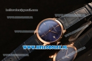 Girard Perregaux 1966 9015 Auto Rose Gold Case with Blue Dial and Blue Leather Strap