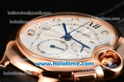 Cartier Ballon Bleu De Medium Chrono Miyota Quartz Rose Gold Case with White Dial and Diamonds Markers