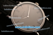 Patek Philippe Calatrava Miyota OS2035 Quartz Steel Case with Roman Numeral Markers and Grey Dial