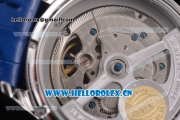 IWC Portuguese Tourbillon Asia ST25 Automatic Steel Case with Blue Dial Arabic Numeral Markers and Blue Leather Strap