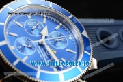 Breitling SuperOcean Heritage Chrono Swiss Valjoux 7750 Automatic Steel Case Blue Dial With Stick Markers Blue Rubber Strap (JH)