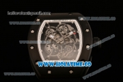 Richard Mille RM 055 Bubba Watson Tourbillon Manual Winding PVD Case with Skeleton Dial Black Rubber Strap and White Inner Bezel