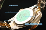 Rolex Datejust Automatic Movement ETA Coating Case with Gold Roman Numerals and Gold Bezel