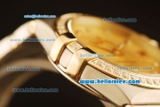 Omega Constellation Swiss ETA 2824 Automatic Steel Case with Yellow Gold Dial and Diamond Markers/Bezel