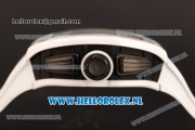 Richard Mille RM 011 Chronograph 7750 Auto Ceramic Case with Skeleton Dial and White Rubber Strap - 1:1 Origianl (KV)