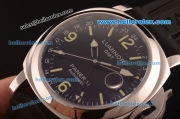 Panerai Luminor GMT PAM 244 Swiss ETA 2836 Automatic Steel Case with Black Dial and Black Rubber Strap
