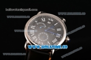Cartier Rotonde Second Time Zone Day/Night Asia Manual Winding Steel Case with Black Dial and White Roman Numeral Markers