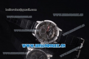 Girard Perregaux 1966 Dual Time Clone Girard Perregaux GP03300-0119 Automatic Steel Case with Grey Dial Stick/Arabic Numeral Markers and Black Leather Strap