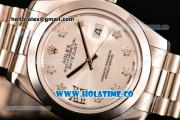 Rolex Datejust II Asia 2813 Automatic Steel Case/Bracelet with White Dial and Diamonds Markers