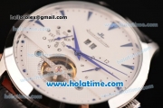 Jaeger-LECoultre Master Asia Automatic Steel Case with Blue Sitck Markers and White Dial