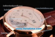A.Lange&Sohne Lange 1 Tourbillon Asia Automatic Rose Gold Case with Brown Leather Bracelet and White Dial