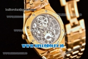 Audemars Piguet Royal Oak Skeleton Tourbillon Swiss Tourbillon Manual Winding Yellow Gold Case Skeleton Dial With Dots Markers Yellow Gold Bracelet