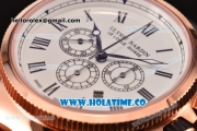 Ulysse Nardin Maxi Marine Chrono Swiss Valjoux 7750-SHG Automatic Rose Gold Case with White Dial and Roman Numeral Markers (EF)