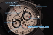 Ulysse Nardin Maxi Marine Diver Chronograph Japanese Miyota OS20 Quartz PVD Case with Black Rubber Strap and White Dial