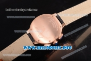 Cartier Rotonde De Chrono Miyota Quartz Rose Gold Case with Black Skeleton Dial and Stick Markers