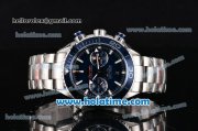 Omega Seamaster Planet Ocean 600 M Co-Axial Chrono Clone 9300 Automatic Steel Case with White Stick Markers and Blue Dial - 1:1 Original (AT)