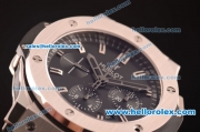 Hublot Big Bang Swiss Valjoux 7750 Automatic Steel Case with Black Dial - Black Rubber Strap
