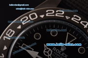 Rolex Explorer II Bamfor Asia 2813 Automatic PVD Case with Black Nylon Strap Black Dial White Markers