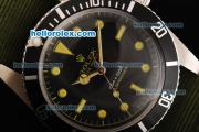 Rolex Submariner Oyster Perpetual Swiss ETA 2836 Automatic Movement Black Dial with Green Nylon Strap