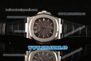 Patek Philippe Nautilus Miyota 9015 Automatic Steel Case with White Stick Markers and Grey Dial (BP)