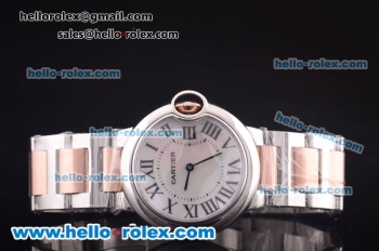 Cartier Ballon Bleu De Cartier Swiss ETA Quartz Steel Case with White MOP Dial and Two Tone Strap