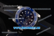 Rolex Submariner Swiss ETA 2836 Automatic Steel Case with Blue Dial and Blue Rubber Strap Dot Markers