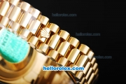 Rolex Day Date II Automatic Movement Full Gold with Diamond Bezel-Blue Dial and Diamond Markers
