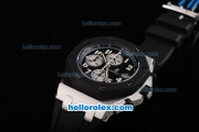 Audemars Piguet Royal Oak Offshore Chronograph Swiss Valjoux 7750 Movement Black Dial with White Numeral Marker and Black Bezel-Black Rubber Strap