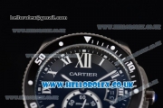 Cartier Calibre de Cartier Diver Asia ST16 Automatic Steel Case with Black Dial White Second Hand and Black Rubber Strap