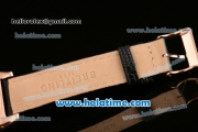 Breitling Galactic 36 Miyota Quartz Rose Gold Case with Black Leather Bracelet White Dial and Diamond Bezel