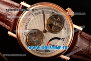 Breguet Classique Complications Asia Automatic Rose Gold Case with Silver Dial and Brown Leather Strap