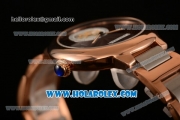 Cartier Rotonde De Miyota Quartz Two Tone Case/Bracelet with Brown Dial