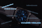 Bell & Ross BR 03-94 Quartz Movement PVD Case with Blue Dial and Marking