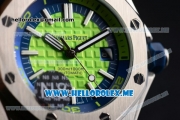 Audemars Piguet Royal Oak Offshore Diver Asia 2813 Automatic Steel Case with Green Dial and Stick Markers Green Rubber Strap (EF)