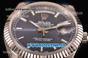 Rolex Day-Date Asia 2813/Swiss ETA 2836/Clone Rolex 3135 Automatic Steel Case with Stick Markers and Blue Dial (BP)